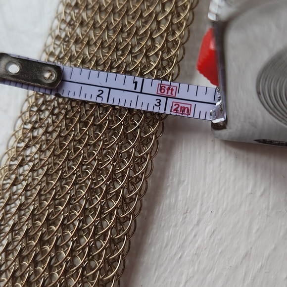 Oscar De La Renta Belt Mesh Metal Gold 1 Crystal Missing main image 9